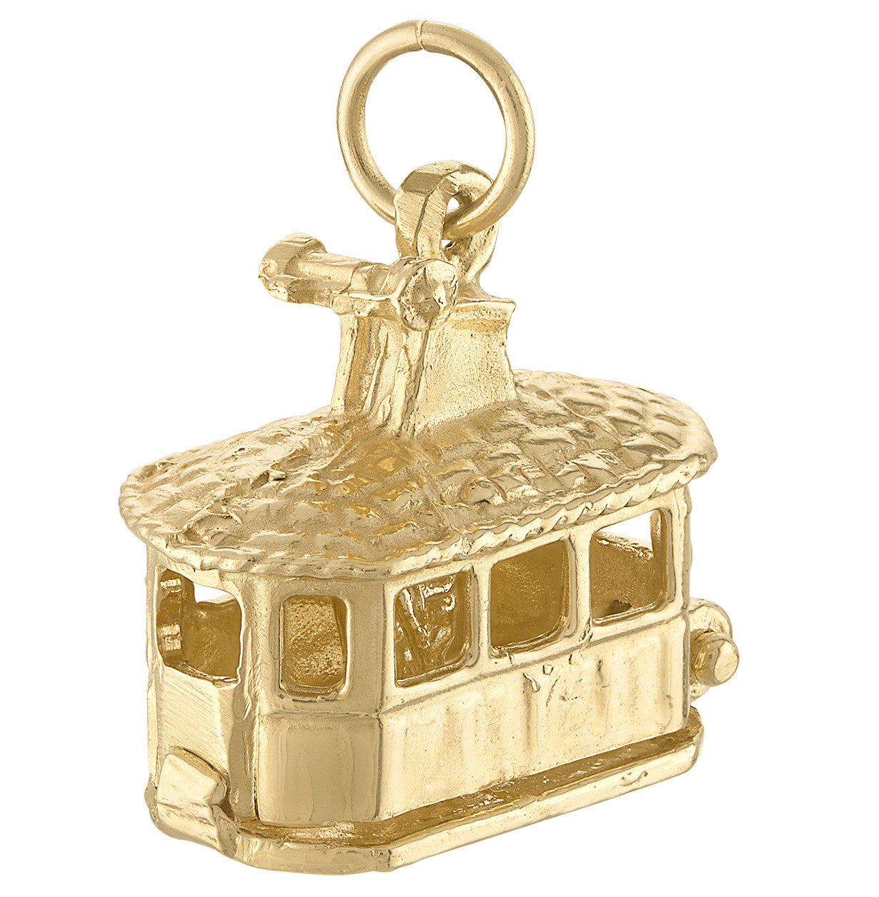 Gondola Lift with Skier 14K Gold Charm